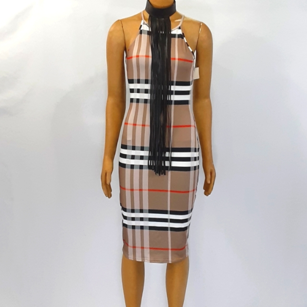🎉Clearance🎉Plaid Body con dress